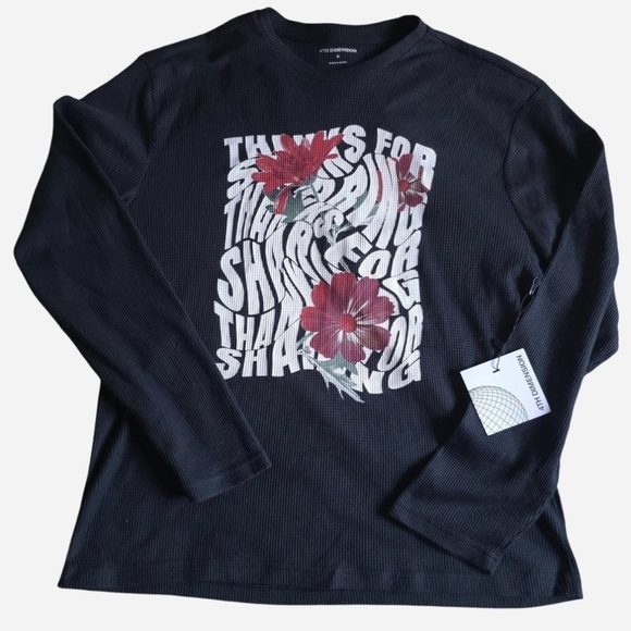 Others Follow Other - NEW Black Long Sleeve Graphic Shirt Size M